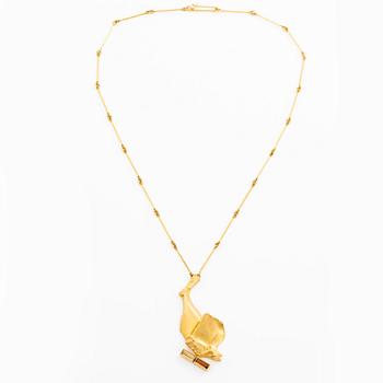 Björn Weckström, a necklace "Taiga", 18K gold with faceted bars of quartz, Finland. For Lapponia.