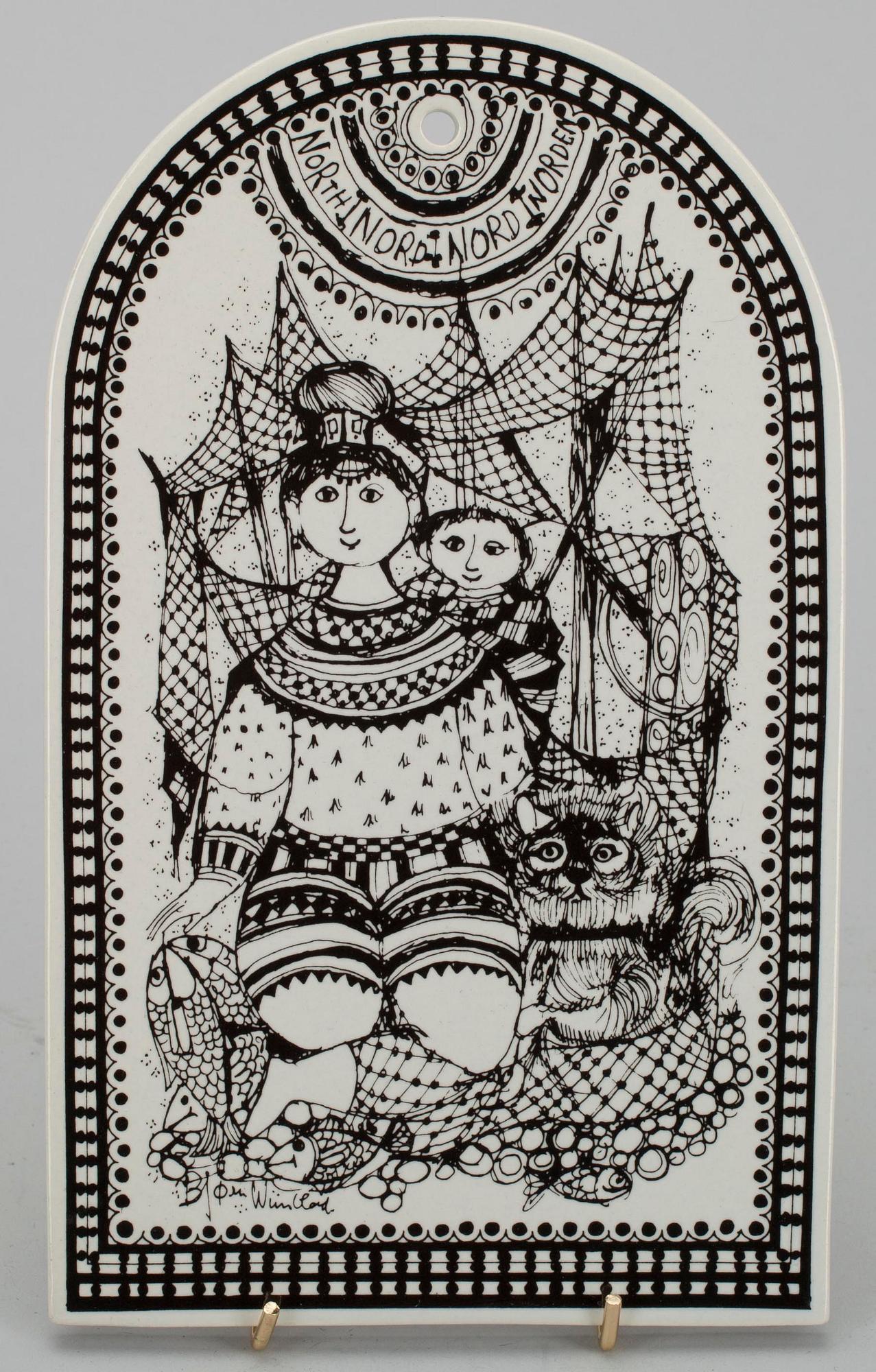 ROSENTHAL, SEINÄLAATTOJA, 4 kpl, keramiikkaa, sign. Björn Winblad, Rosenthal, Studio-Linie, Saksa 1900-luvun loppupuoli.