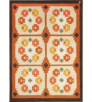 A flat weave carpet by Erik Lundberg, Vävaregården, Eringsboda, ca. 201 x 136 cm.