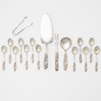 A set of 16 cutlery service parts, Norway.