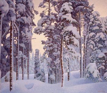 Hilding Werner, Snow-covered winter landscape.