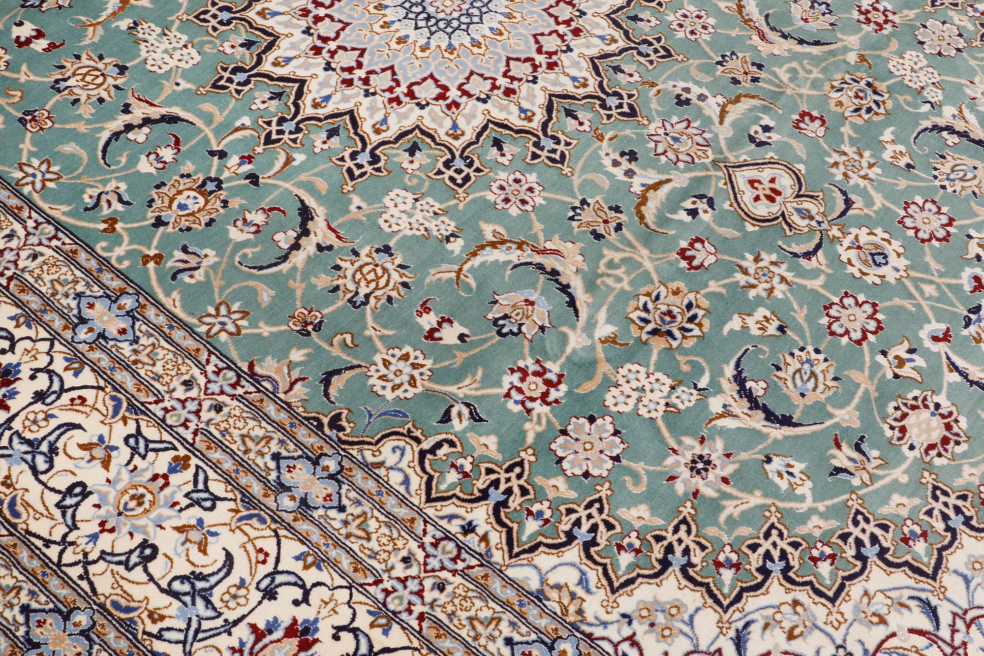 A carpet, Nain, Part Silk, sk 9LAA, 353 x 250 cm.