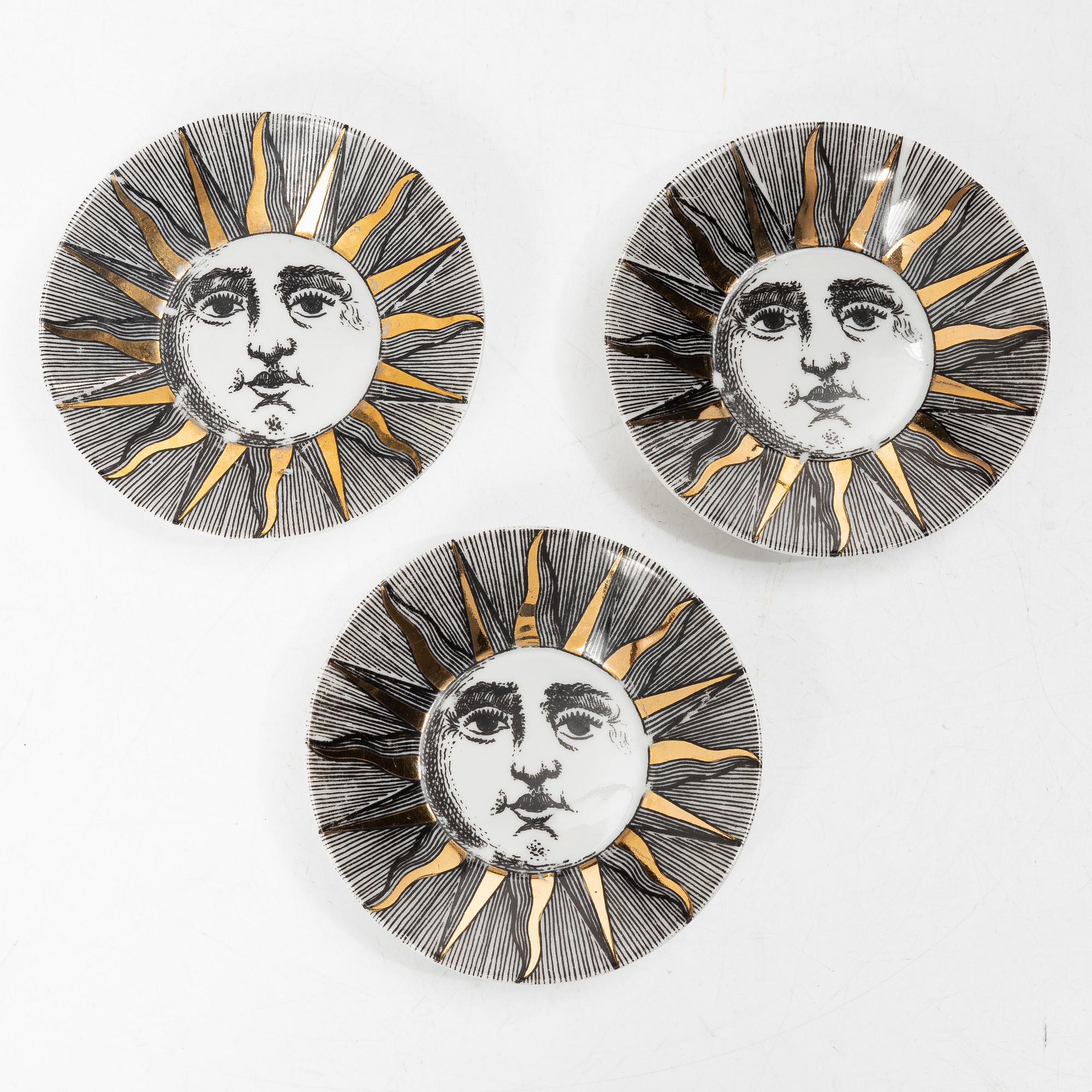 Piero Fornasetti, espressokoppar, 3 st, Fornasetti, Italien.