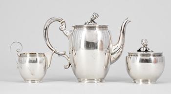 KAFFESERVIS, 3 delar, silver, GAB, Stockholm, 1944. Tot vikt 769g.