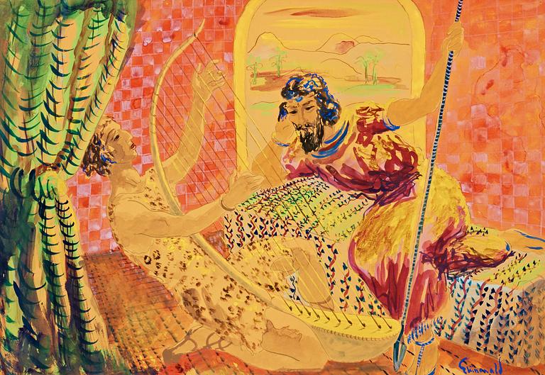 Isaac Grünewald, To the music of the harp.