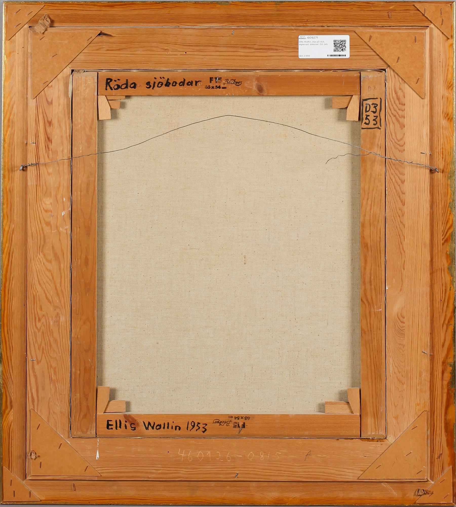 ELLIS WALLIN, olja på duk, signerad, daterad -53.