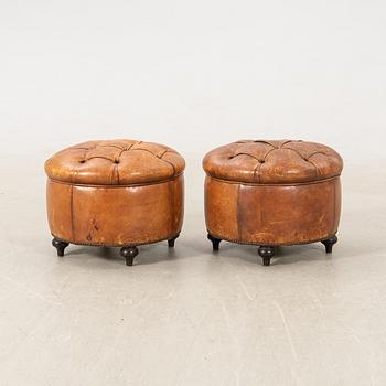Ottomans, a pair from the second half of the 20th century.