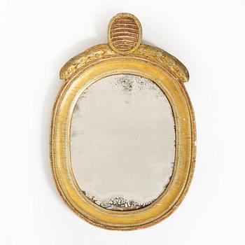 A Gustavian mirror, late 18th century.