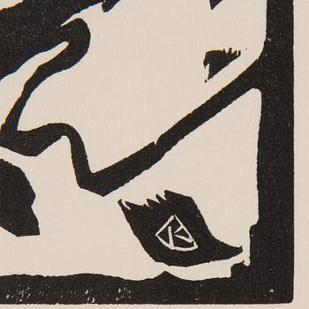 WASSILY KANDINSKY, träsnitt, signerat i stocken.