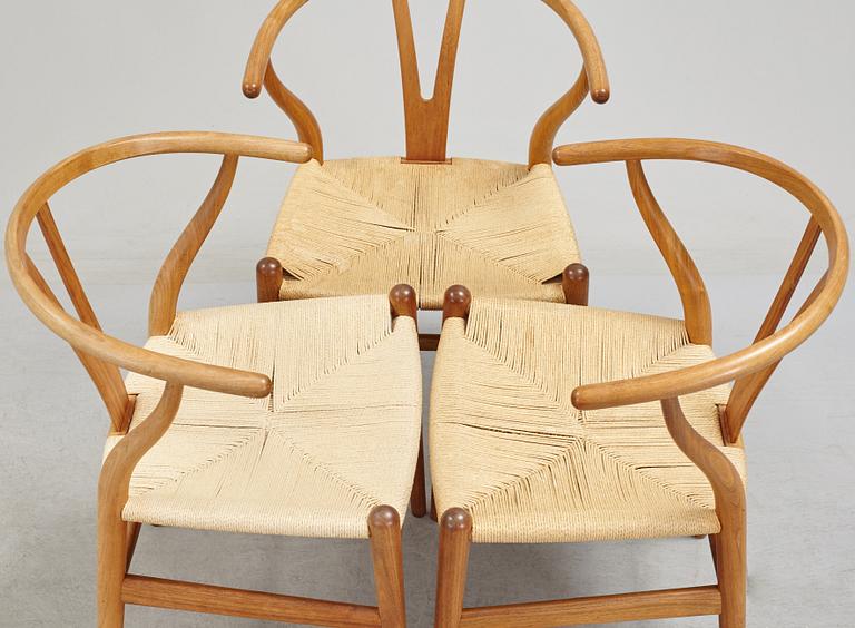 A set of six armchairs 'Y-chair' by Hans J Wegner, Carl Hansen & Son, Denmark.