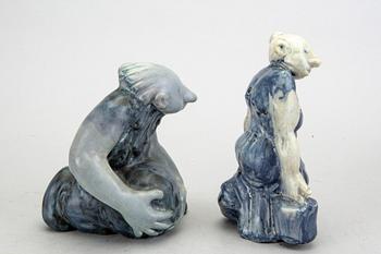 Åke Holm, 4 ceramic figurines, Höganäs, Sweden.