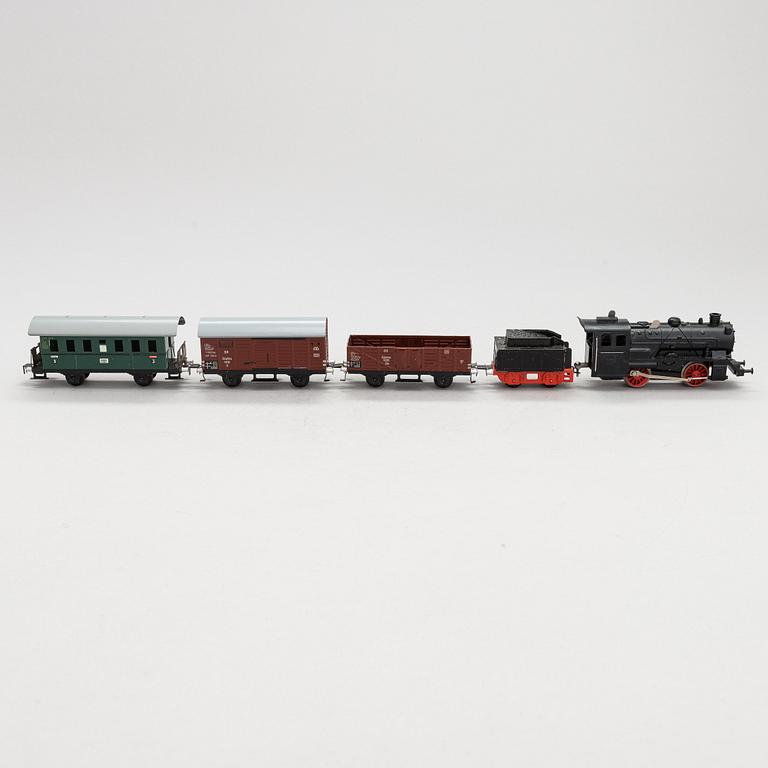 A Fleischmann train set, 7 pieces, second half of the 20th century.