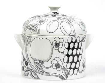 FRUKOSTSERVISDELAR, 14 st, porslin, "Paratiisi", Birger Kaipiainen, Arabia, Finland.