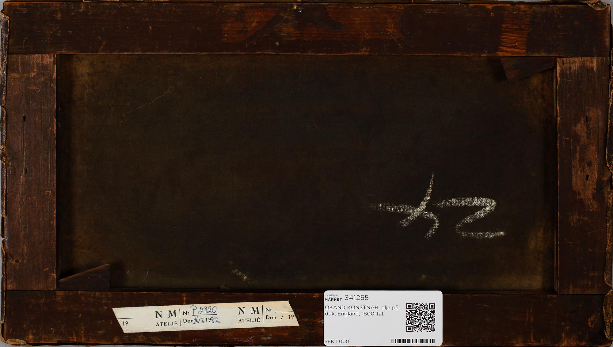 OKÄND KONSTNÄR, olja på duk, England, 1800-tal.