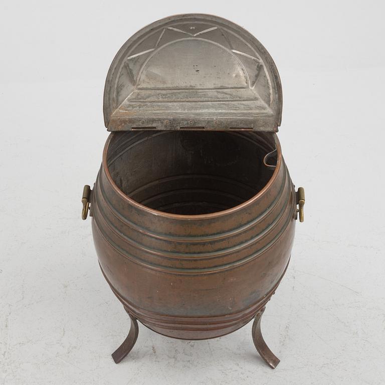 A copper water barrel, 19th Century.