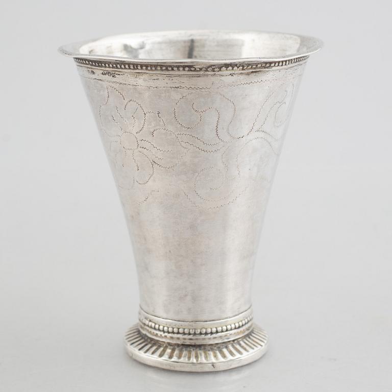 A Swedish Silver Beaker, mark of Erik Ernander, Uppsala 1799.