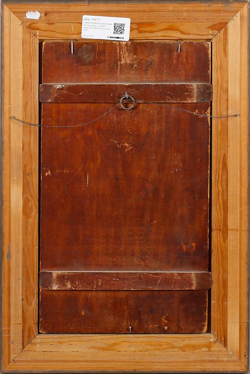 OIDENTIFIERAD KONSTNÄR, olja på pannå, otydligt signerad, 1800-talets andra hälft.