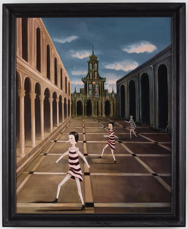 LINDA LYSELL, oil on canvas, signed Linda Lysell. "Enskilt område efter natten".