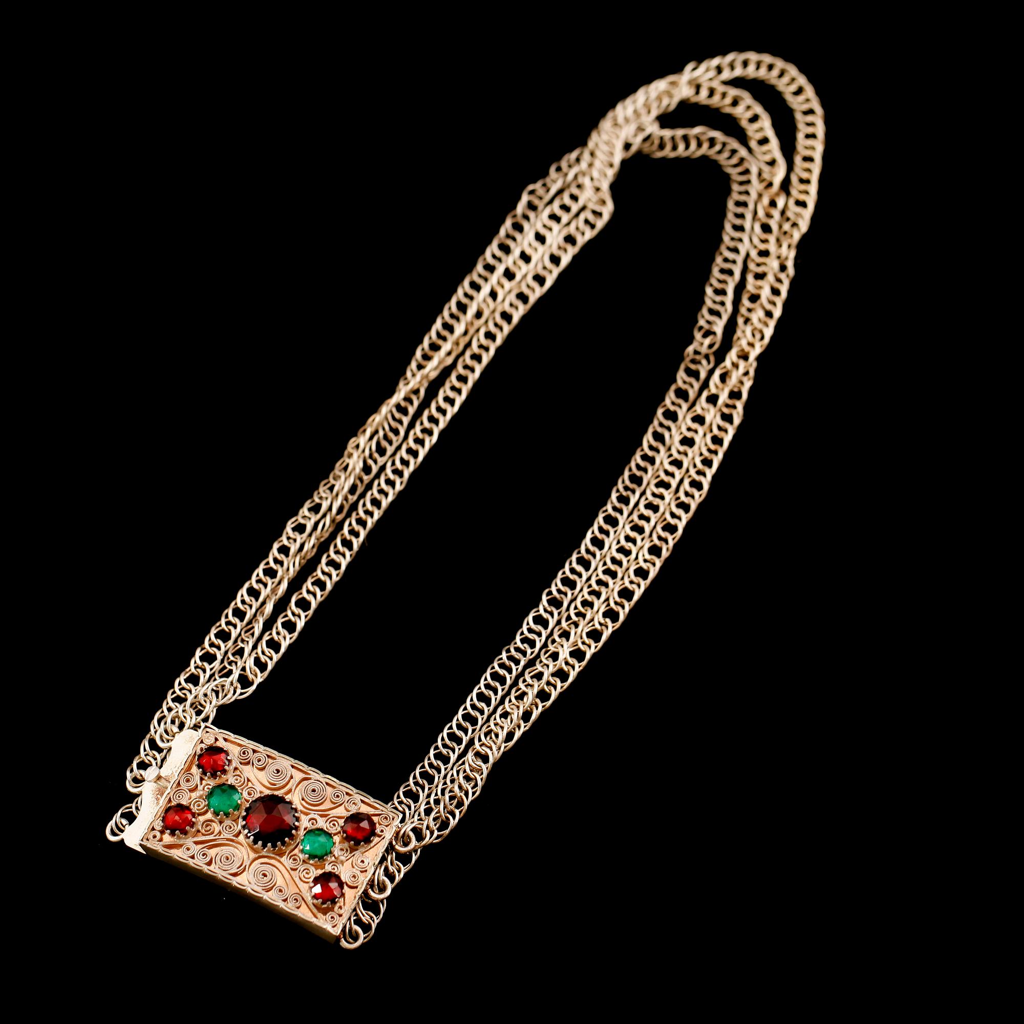 DRÄKTCOLLIER, silver, K Andersson, 1903 samt senare stämplar. Vikt ca 57 gram.