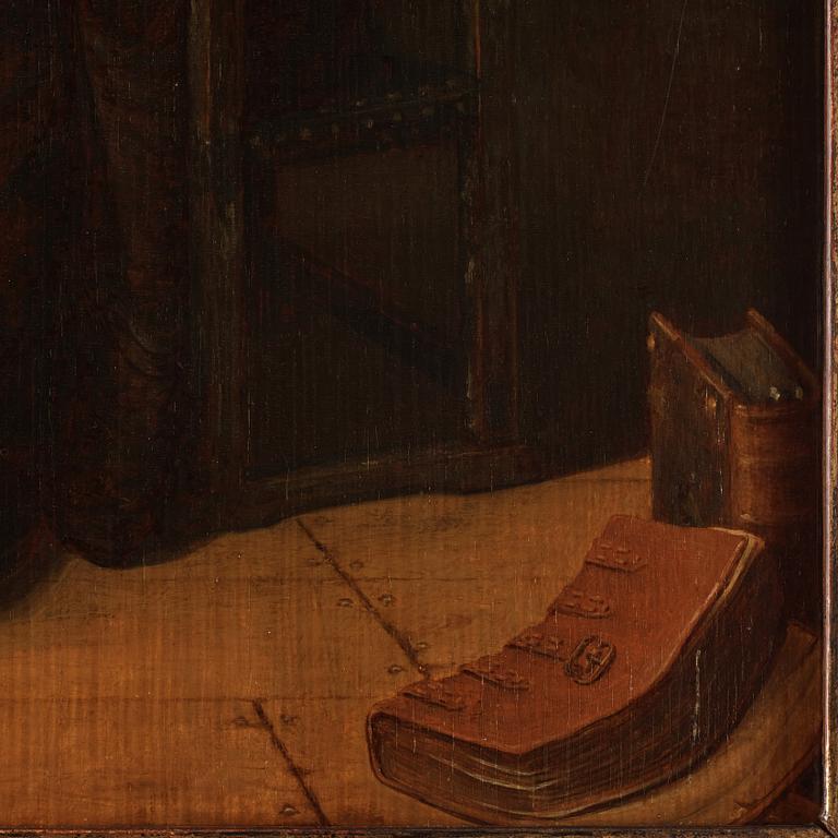 Gerrit Dou Circle of, Reading man with a globe.