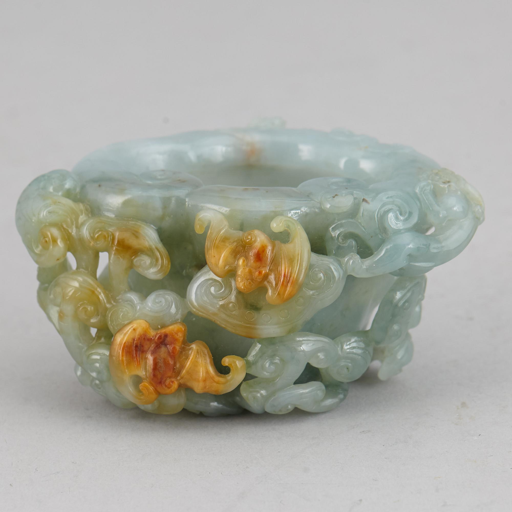 A group of three nephrite objects, Qing dynasty.