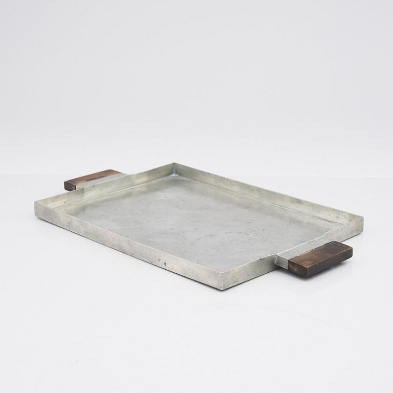 Björn Trägårdh, a rectangular pewter tray, model nr A 1206, Firma Svenskt Tenn, Stockholm 1932.