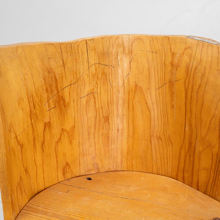 A pine chair, mid 20th Century.