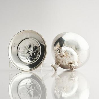 Georg Jensen, a silver bowl with lid, 'Blossom', design no 126, Copenhagen circa 1915-1921.