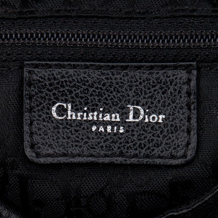 CHRISTIAN DIOR, a black leather shoulder bag, "Saddle bag".