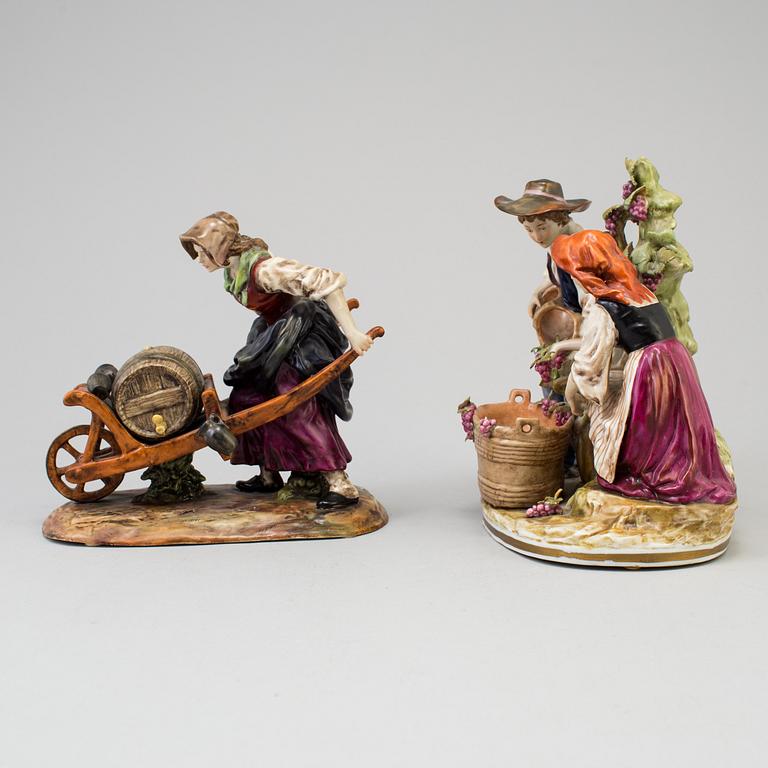Two Italian porcelain figurines, from the first half of the 20th century.
