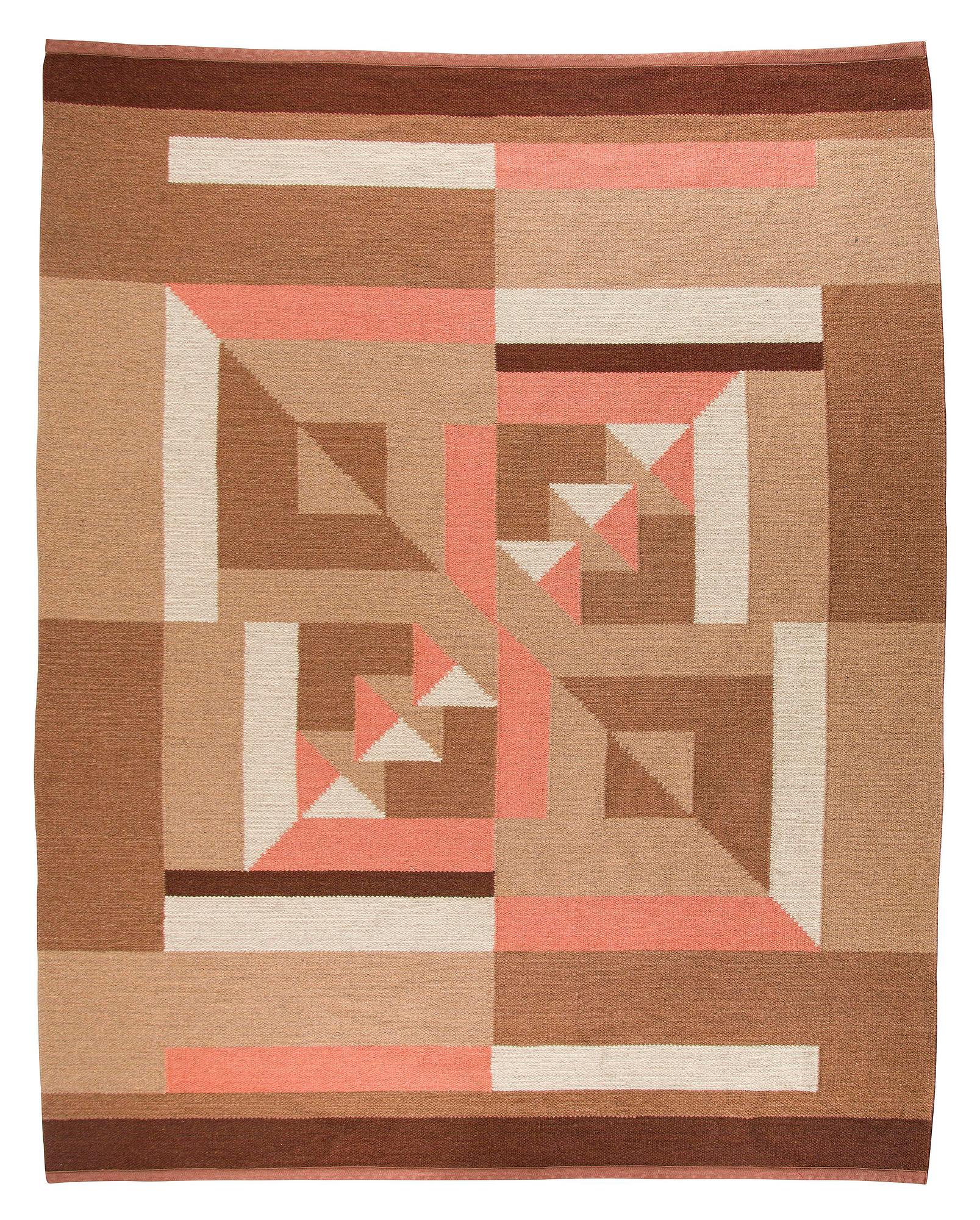Greta Skogster-Lehtinen, hårgarnsmatta, Kodiksamin Mattokutomo. 1930-tal. Ca250 x 196 cm.