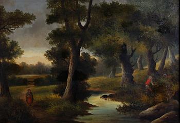 OKÄND KONSTNÄR. Olja på duk, 1800-tal.