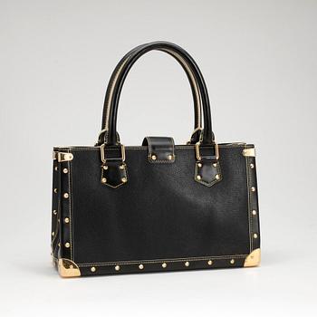 LOUIS VUITTON, a black leather shoulder bag, "Suhali le fabulex".