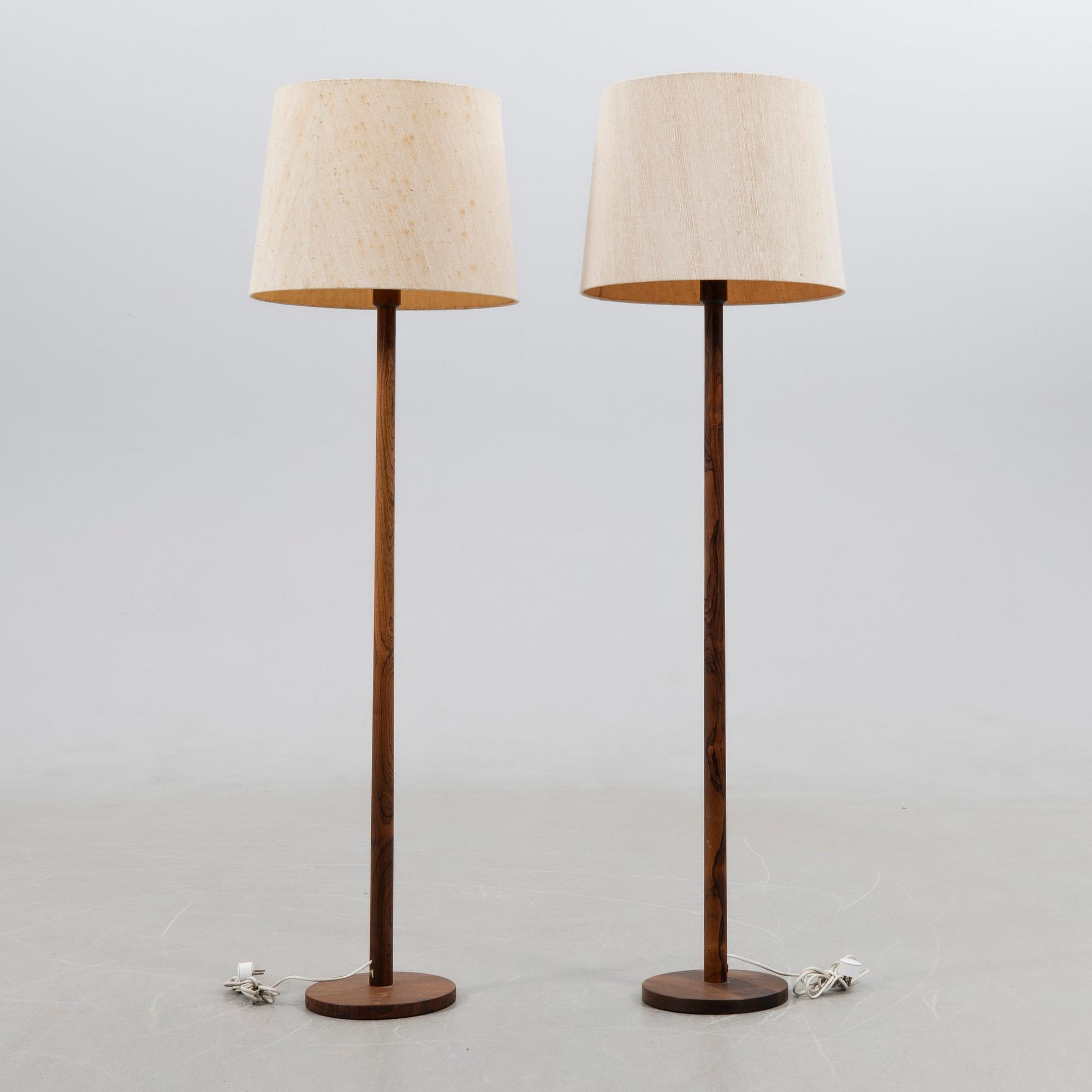 Uno & Östen Kristiansson, floor lamps a pair, Luxus, second half of the 20th century.