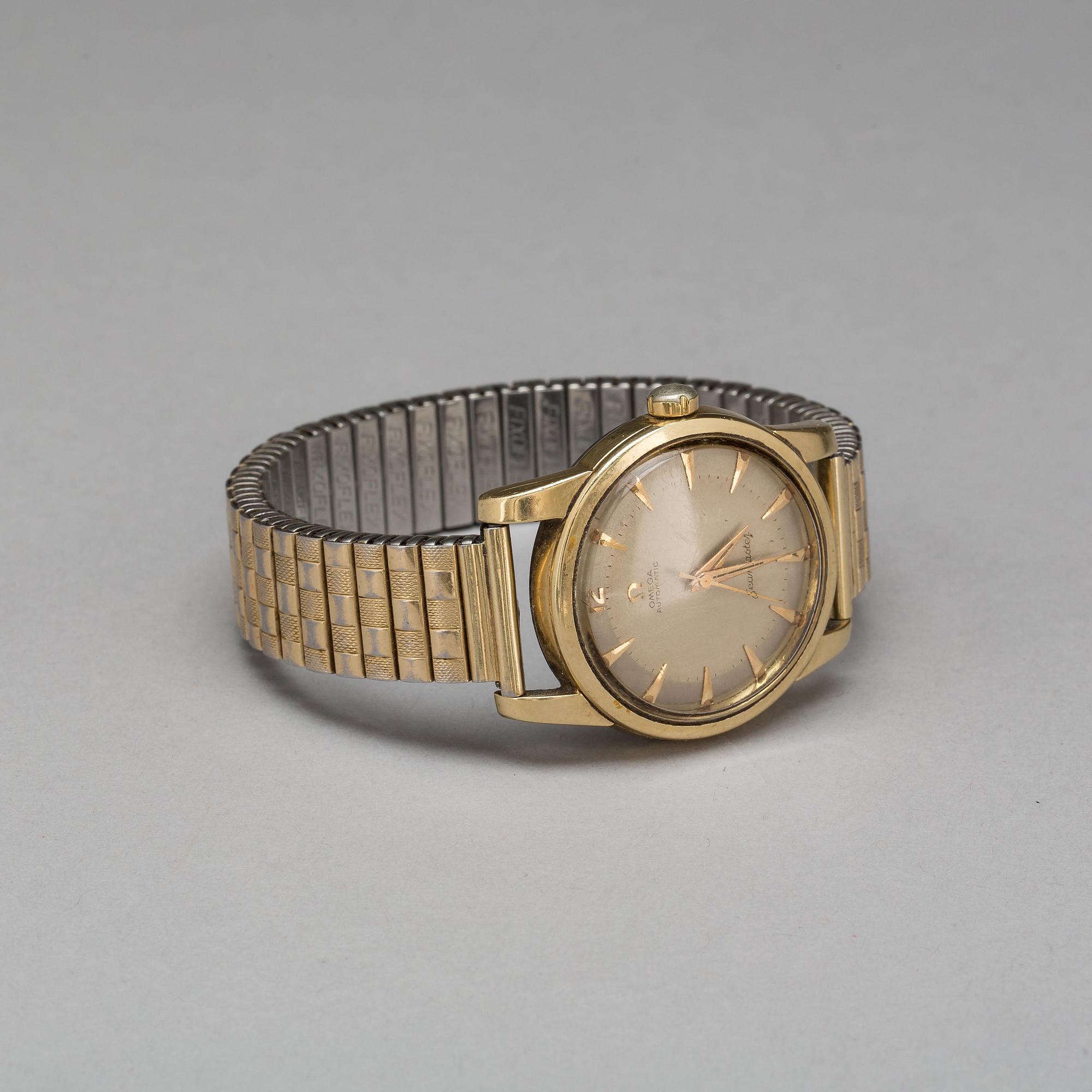 ARMBANDSUR, herr, Omega, Seamaster, Automatic, guld på stål/stål, 1950/60-tal.