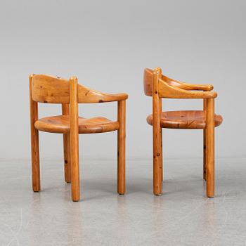 Rainer Daumiller, 4 solid pine Chairs, 1960s-/1970s, Hirtshals Furniture A/S, Denmark.