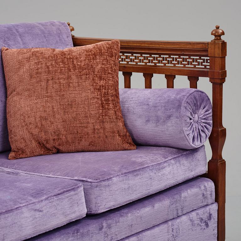 A late Gustavian mahogany sofa, Stockholm, late 18th century.