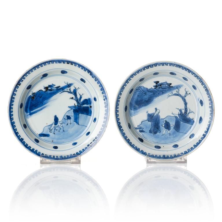 Fat, två stycken, porslin. Tianqi/Chongzhen, 1600-tal.