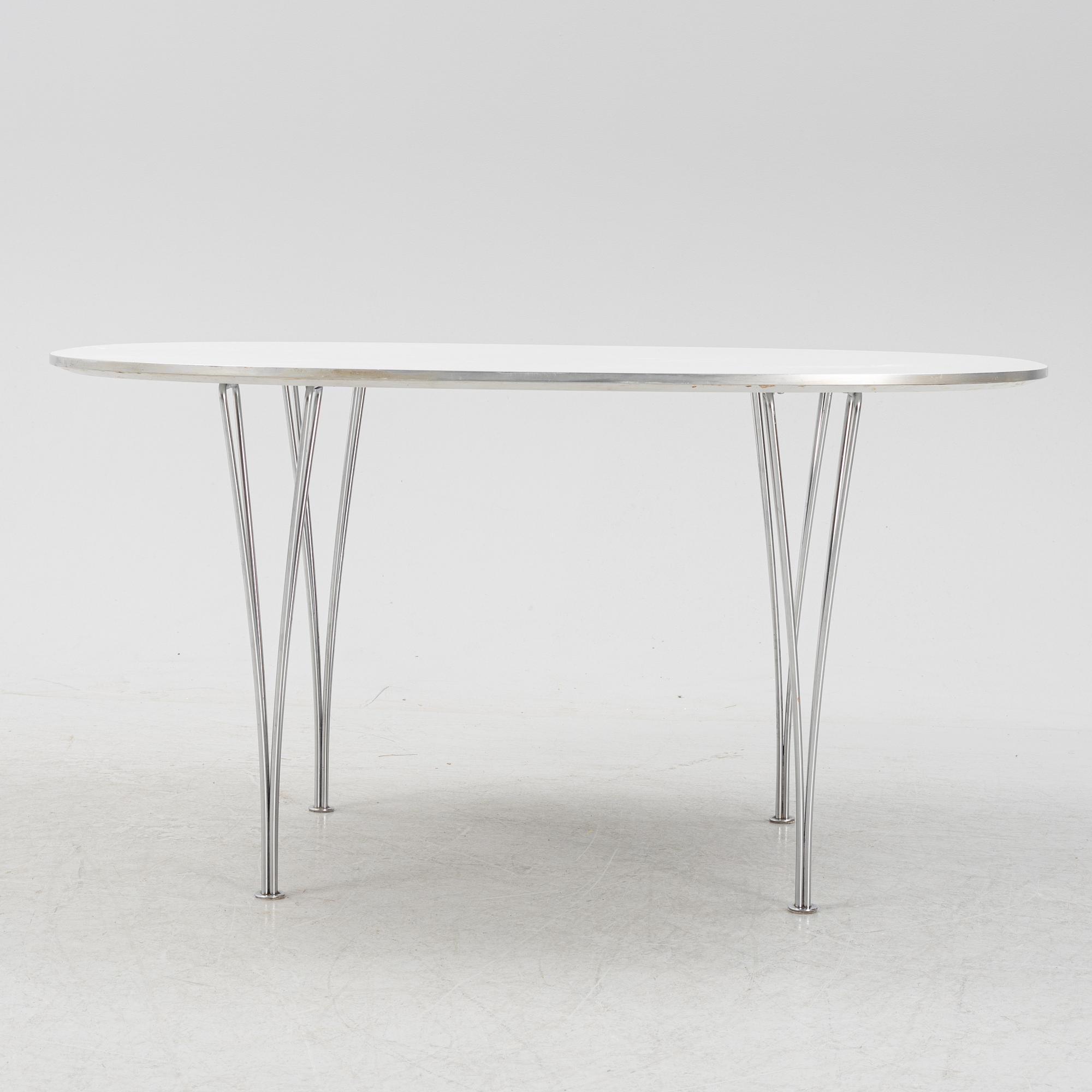 Bruno Mathsson & Piet Hein, matbord, "Superellips", Fritz Hansen, Danmark.