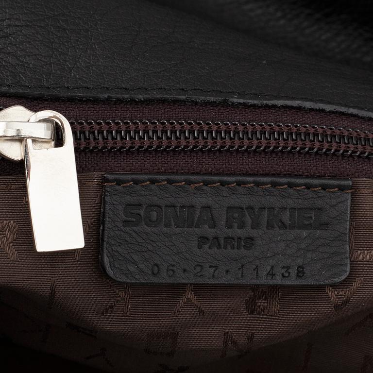 SONIA RYKIEL, a black leather bag.