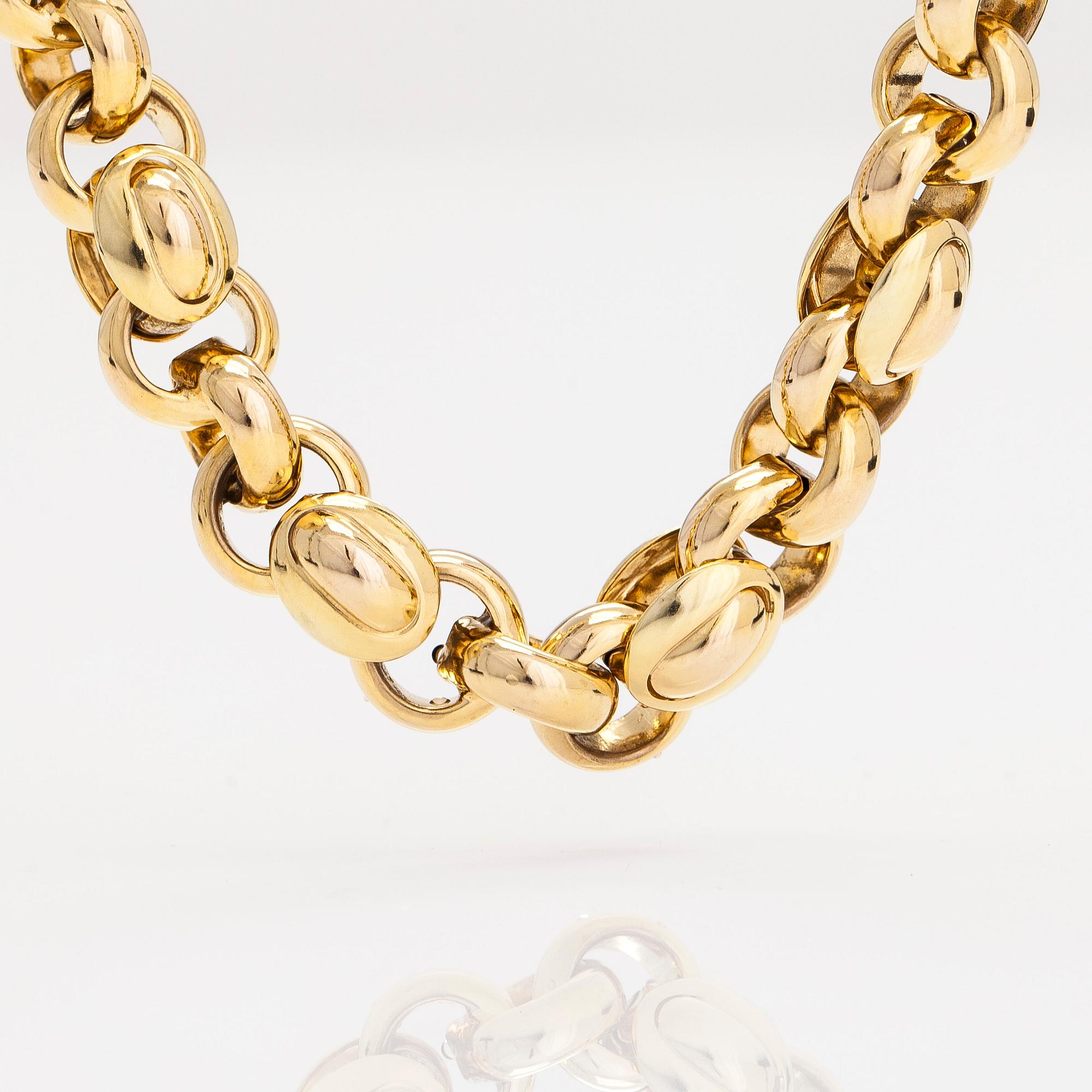 A 14K gold necklace, Unoaerre, Italy.