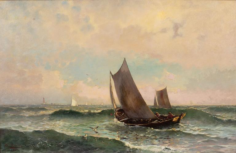Arvid Ahlberg, At sea.