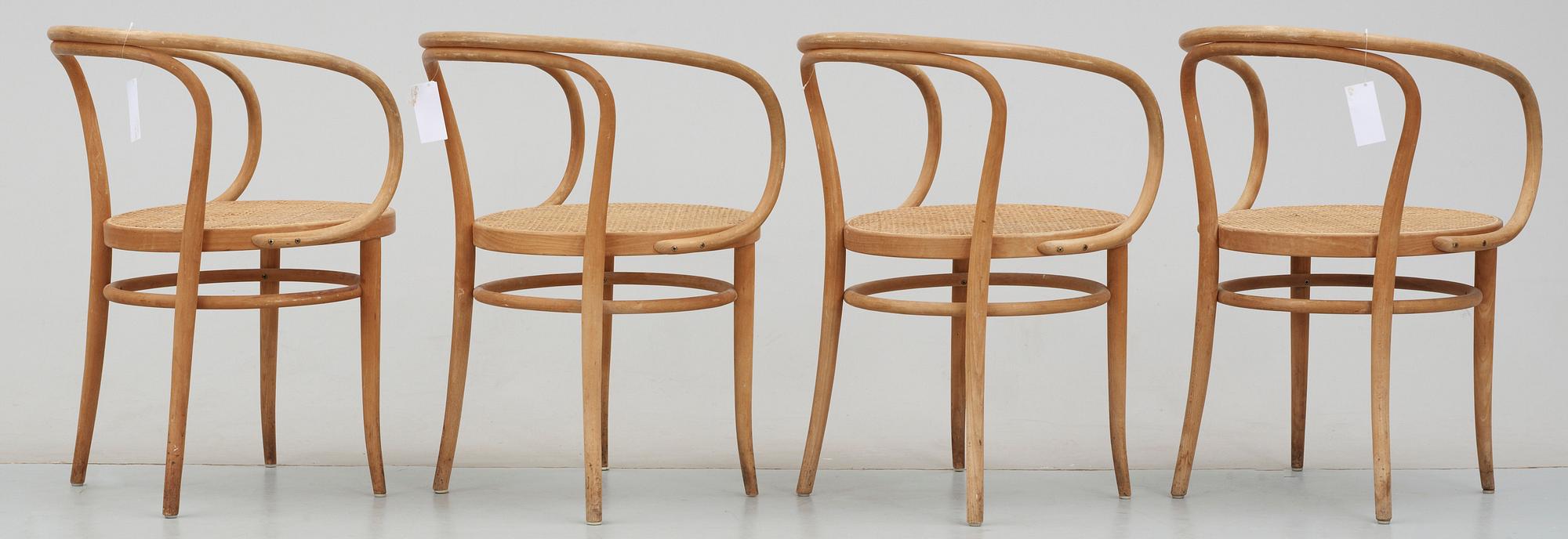KARMSTOLAR, 4 st, Thonet, modell 209, 1900-talets mitt-andra hälft.