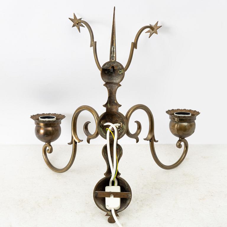 Vägglampor, ett par, barockstil, 1900-talets början.