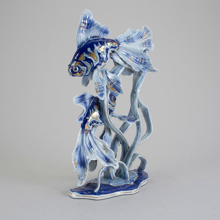 FIGURIN, porslin, Königsblau, Rosenthal. 1900-talets mitt.