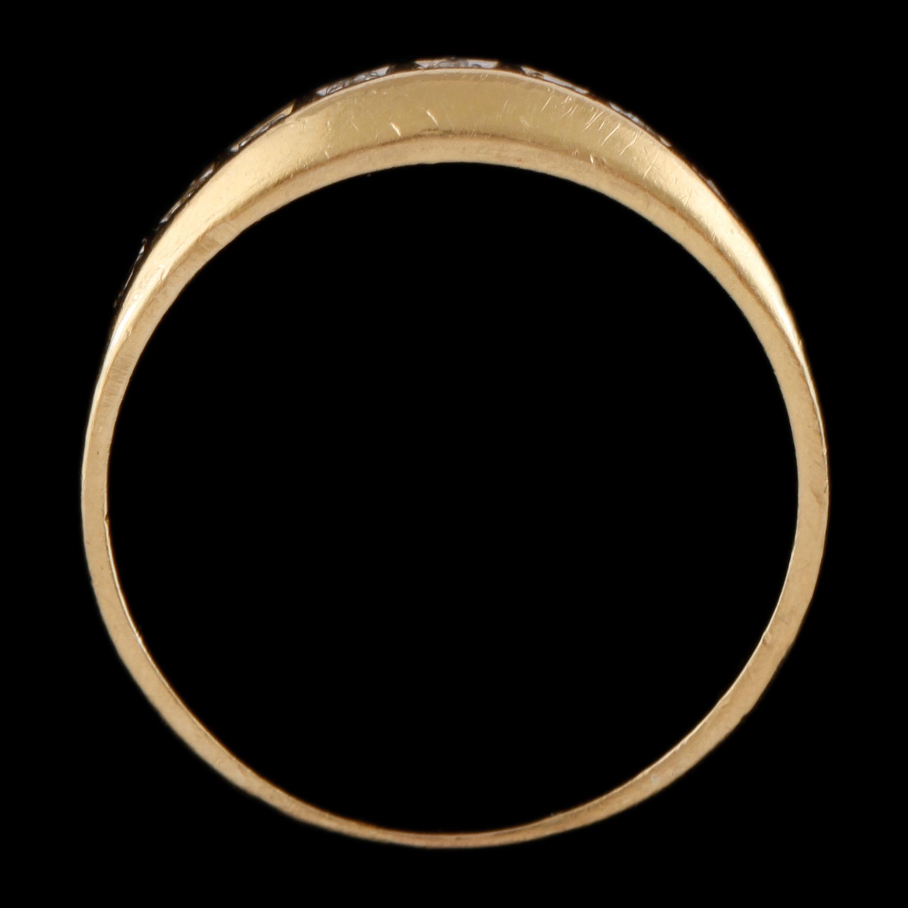 RING, 18k guld med briljantslipade diamanter, tot 0.10 ct, GEWE, importstämplad. Omkring 1900-tal. Vikt 4 g.