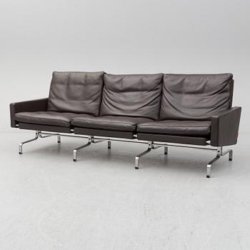 POUL KJAERHOLM, a leather 'PK 31-3' sofa, Fritz Hansen.