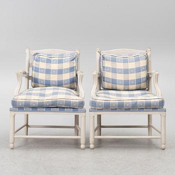 Fåtöljer ett par, gustaviansk stil, Gripsholmsmodell, Åmells möbler 1973.