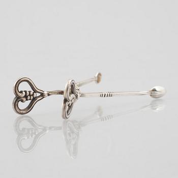 A sterling silver sugar tongs, mark of Georg Jensen, Denmark 1933-44.