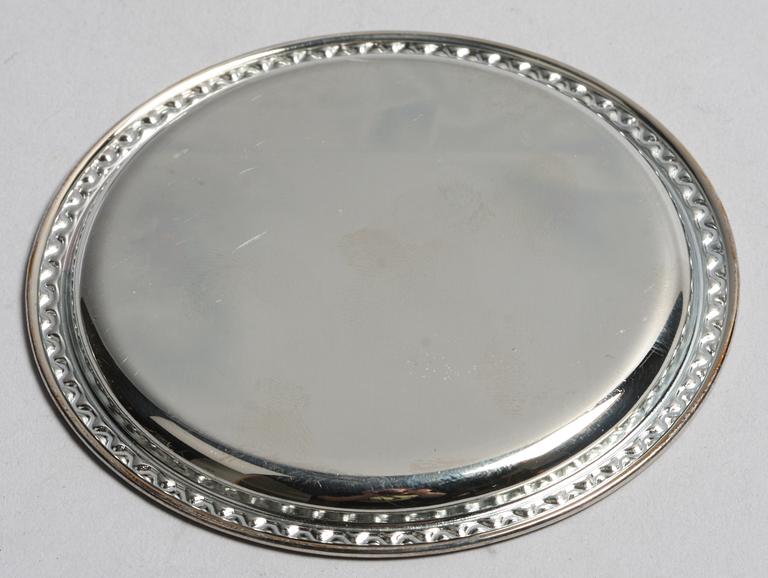 GLASUNDERLÄGG, 13 st, silver, GAB, 1969.